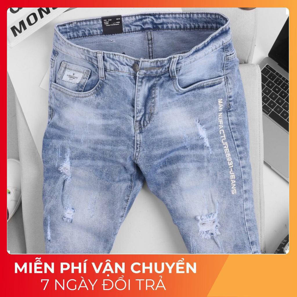 Quần Short jean Nam màu Xanh, Quần Lửng Nam Jean thời trang cao cấp YH-Q02