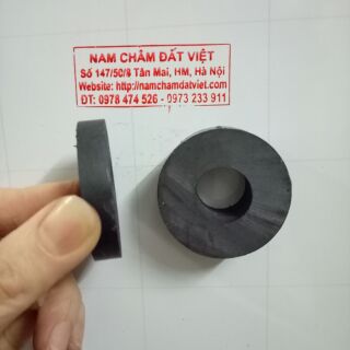 Nam châm Ferrite 45x8mm lỗ 19mm đen có lỗ
