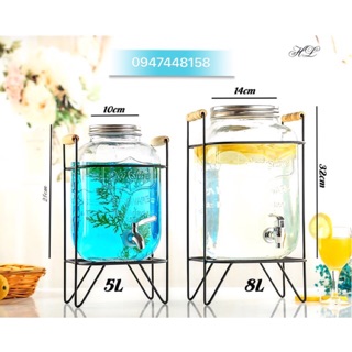 Bình đựng nước bằng thuỷ tinh kèm giá đỡ (MS1)