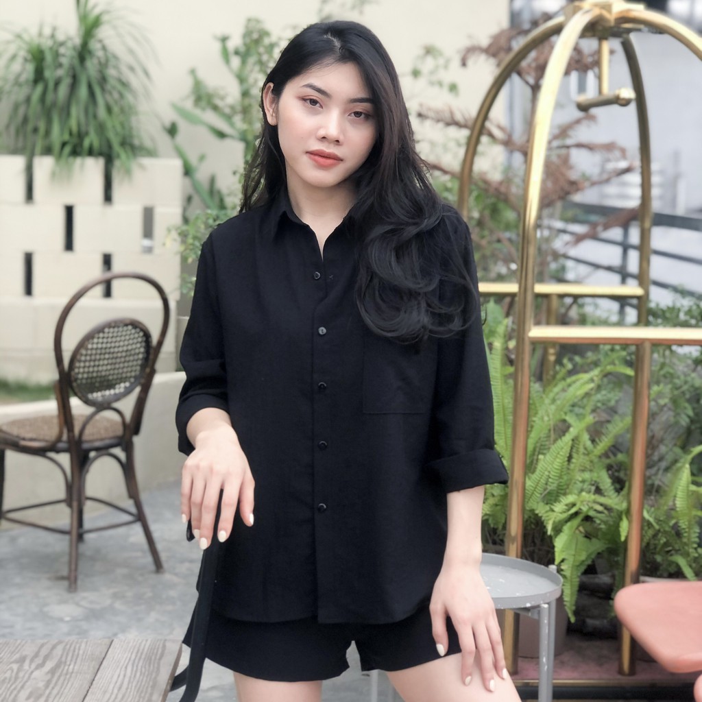 Set 2 món đi chơi, dạo biển đồ bộ sơ mi đũi dài tay mix quần short (đùi) nhẹ nhàng sang trọng.(full size tới 75kg)