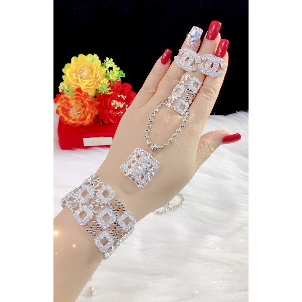 Bộ trang sức 4 món mạ bạch kim cao cấp P229