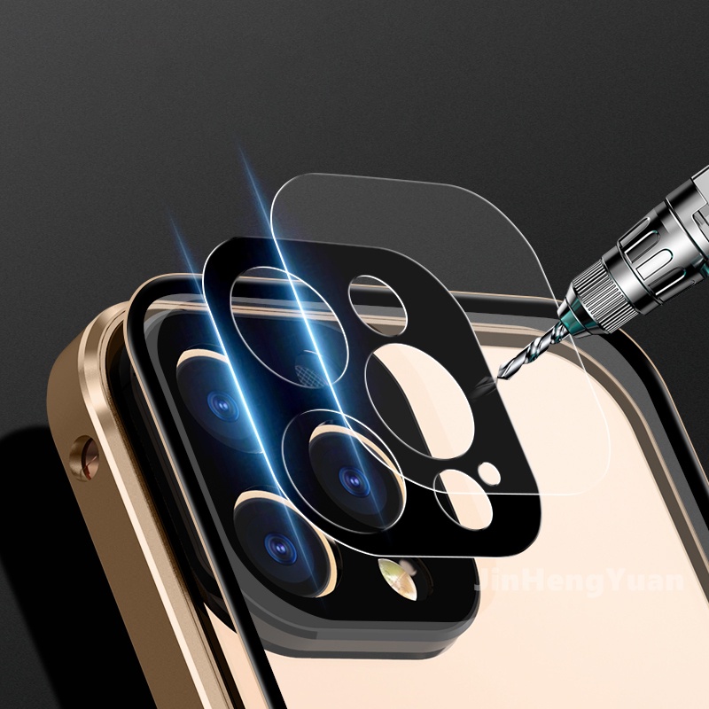 Ốp Điện Thoại Kính Cường Lực Hai Mặt Viền Kim Loại Hít Nam Châm 360 Độ IPhone 13 12 11 Pro Max 7 8 Plus X XSmax XR