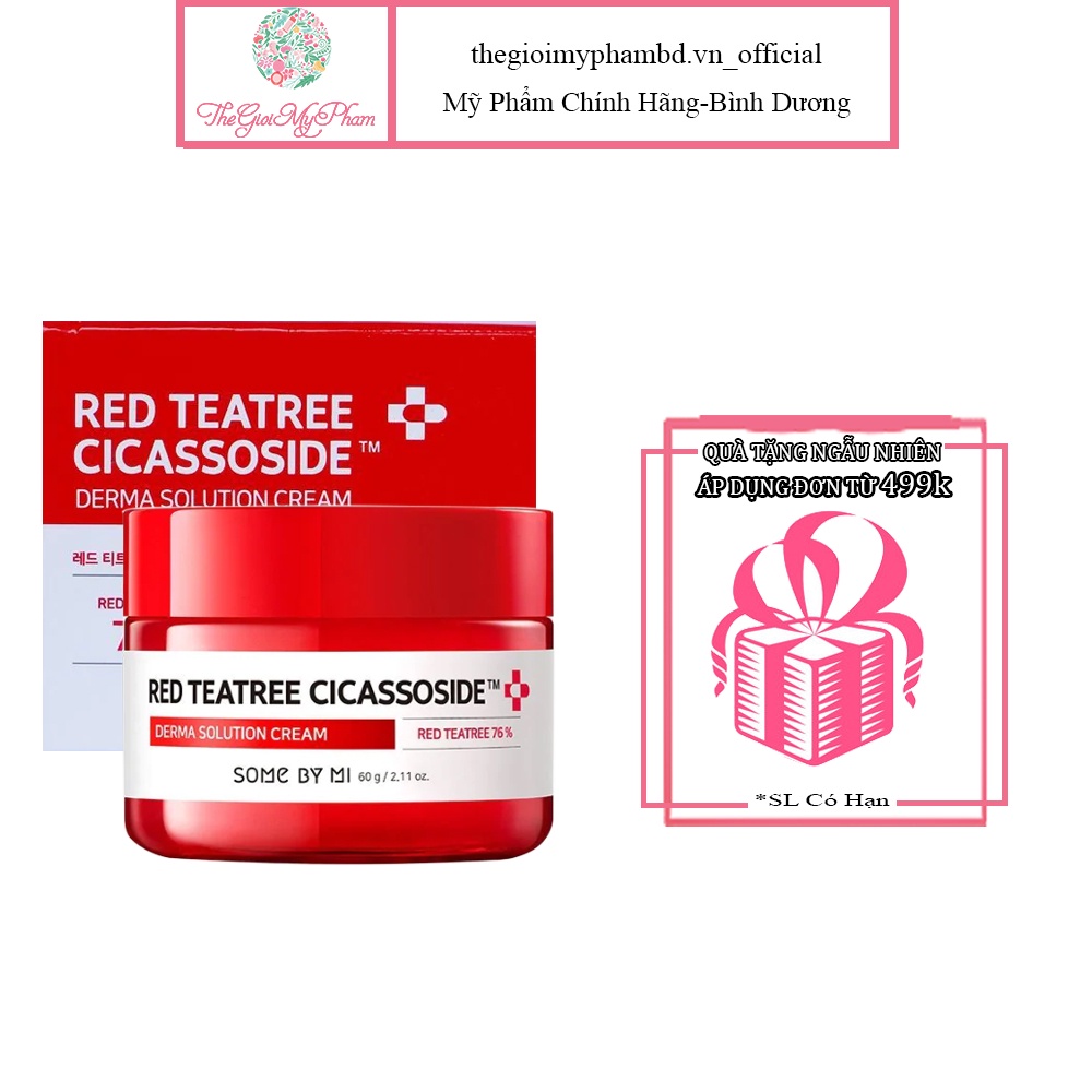 Kem Dưỡng Giảm Mụn Cho Da Nhạy Cảm Some By Mi Red Tea Tree Cicassoside Derma Solution Cream 50ml