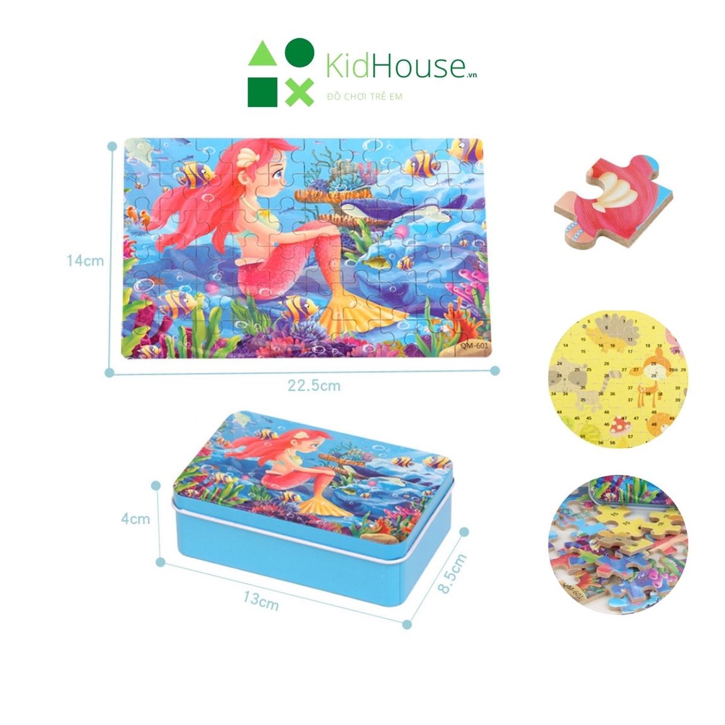 Tranh ghép hình cho bé 60 mảnh đồ chơi xếp hình phát triển trí tuệ cho bé 2 đến 5 tuổi Kidhouse.vn