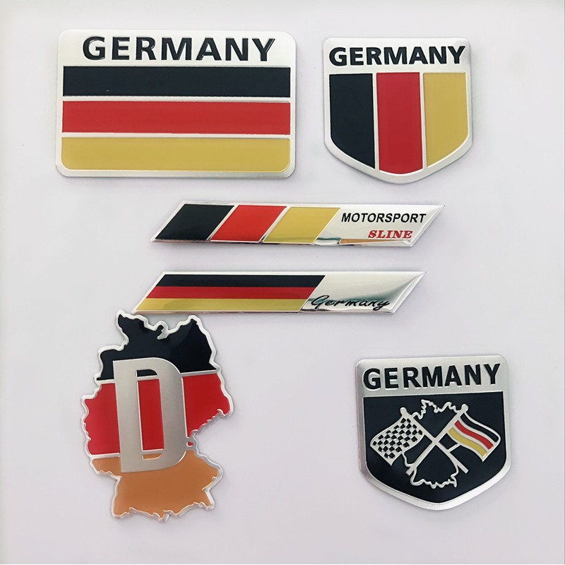 [Mã LIFEAUMAY giảm 10% tối đa 30k đơn 150k] Tem nhôm hình cờ nước Đức Germany tổng hợp