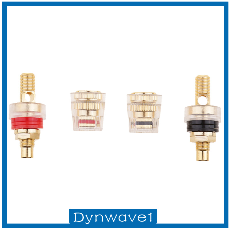 [DYNWAVE1]2x Audio Speaker Binding Post short Thread Terminal Banana Plug Gold Plated