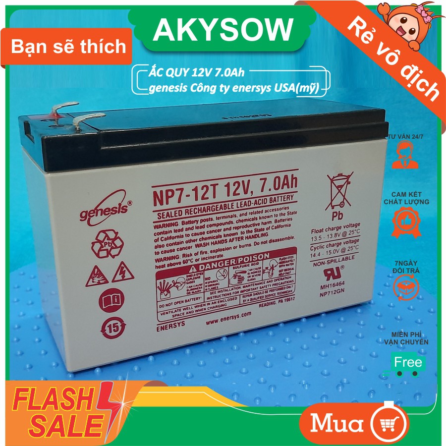 Bình ắc quy xe điện trẻ em, bình xịt lúa, UPS 12V 7ah thương hiệu Mỹ
