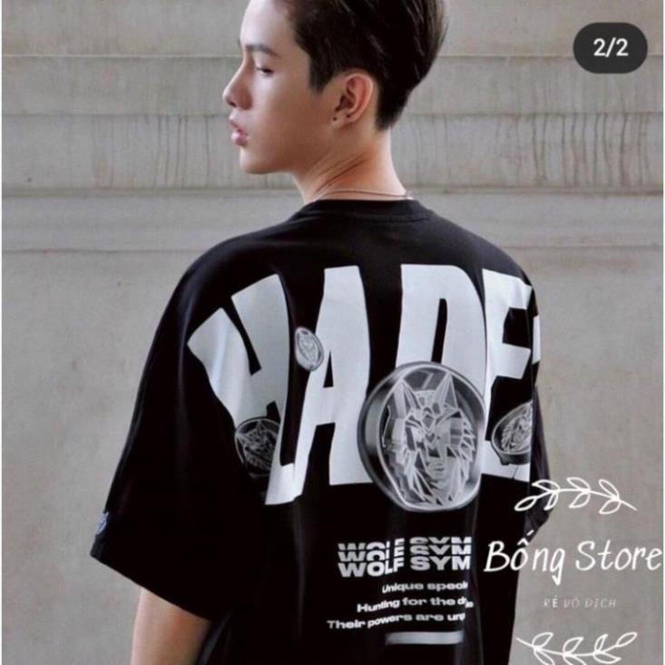 Áo thun tay lỡ nữ freesize phông form rộng dáng Unisex, mặc lớp, nhóm, đôi. in chữ HADES ! 2022 ! ❕