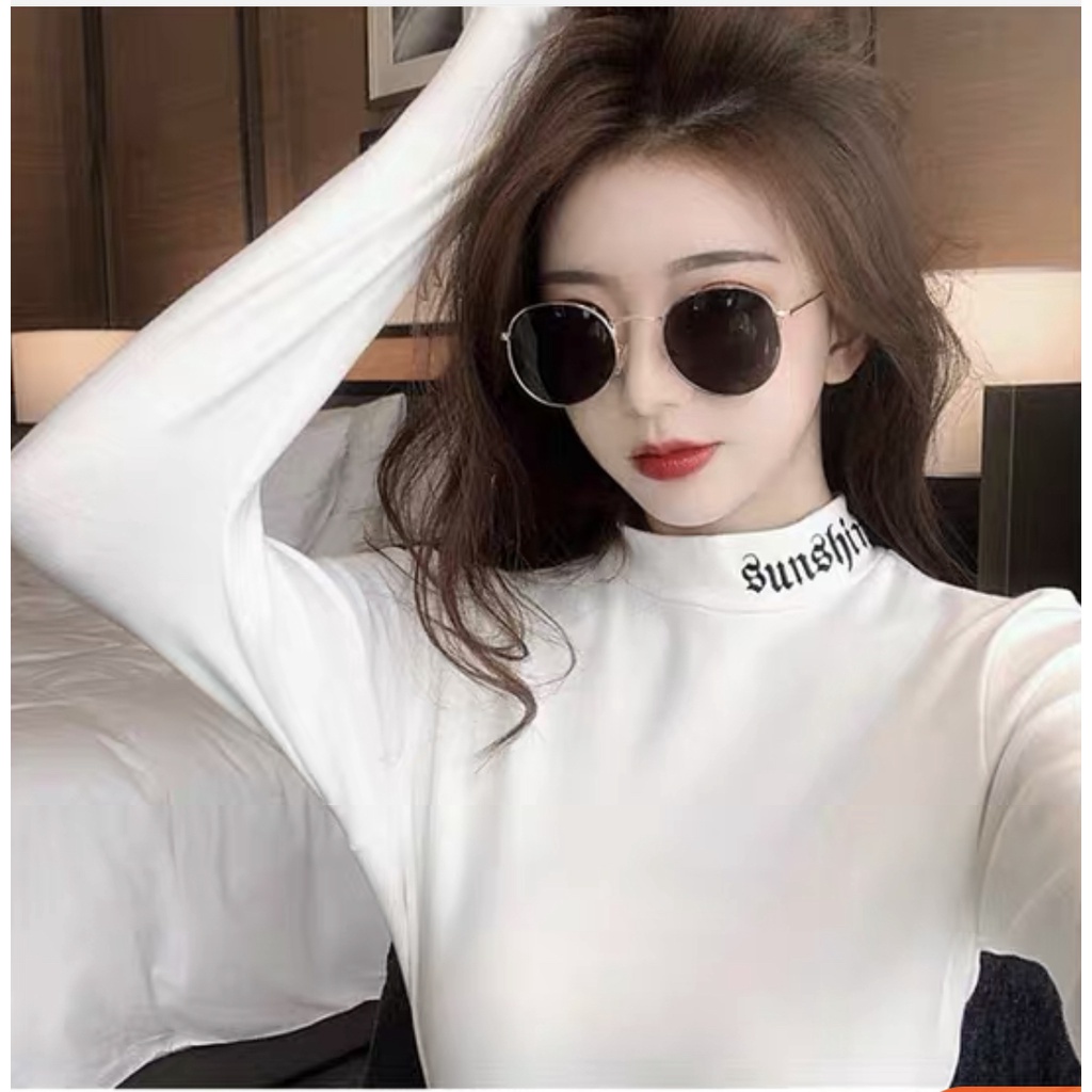 MS323 Áo thun giữ nhiệt cổ thêu chữ sunshine