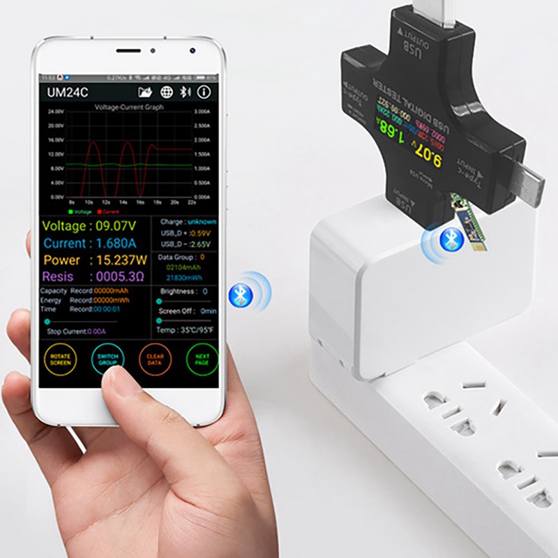 Thiết Bị Đo Điện Áp Kỹ Thuật Số Usb Loại C Pd Kết Nối Bluetooth