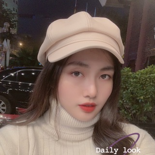 Mũ Beret Da ❤️FREESHIP❤️ Giảm 10k Khi Nhập [ MU BERET ]️ Nón Beret Nữ Hàn Quốc