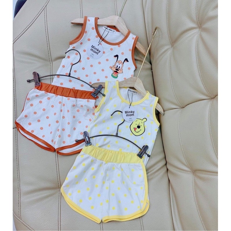 Bộ ba lỗ cho bé 9-25kg, chất cotton chính phẩm siêu đẹp