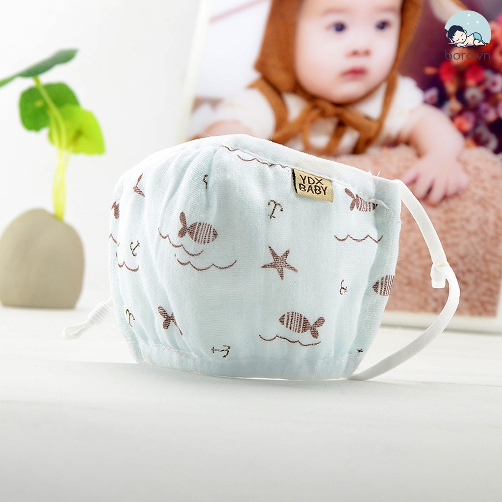 Khẩu trang 4 lớp cho bé 1-3 tuổi chống bụi chống gió, hàng đẹp xuất Hàn có nút chỉnh quai đeo tiện lợi - B52