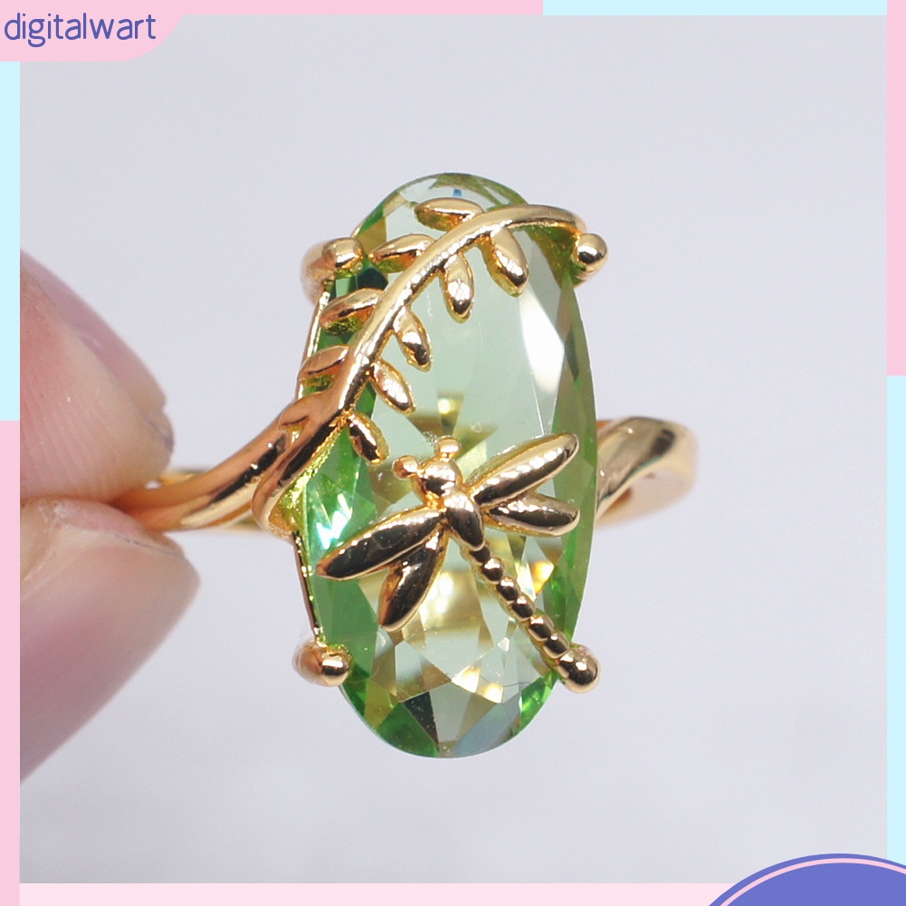 Nhẫn hợp kim hình chuồn chuồn đính đá quý nhân tạo hợp thời trang cho nữ