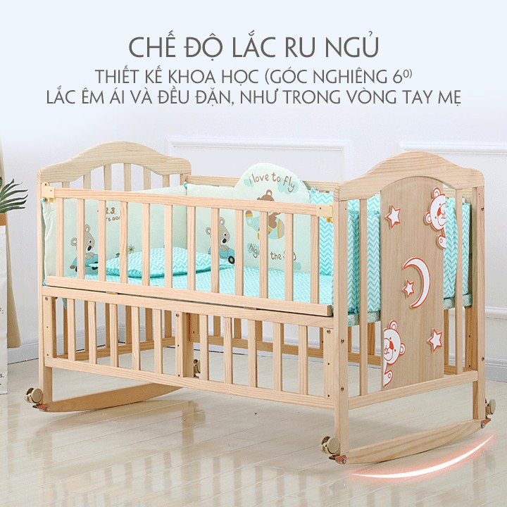 Cũi trẻ em, Cũi cho bé bằng gỗ siêu chắc chắn có hình mặt trăng