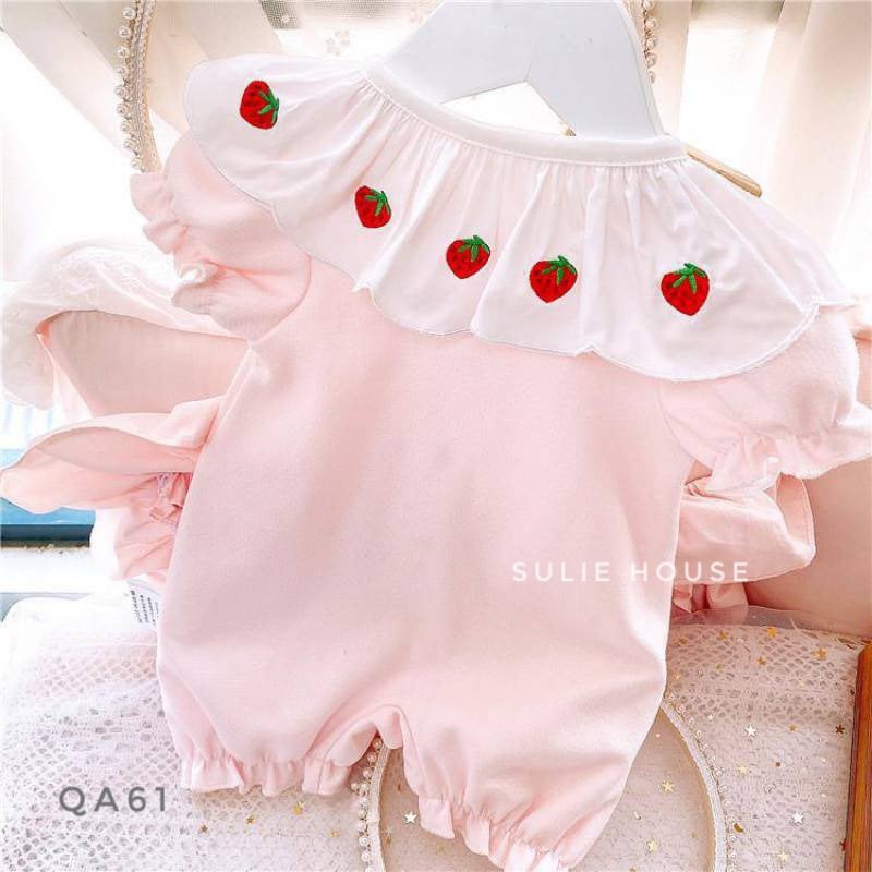 Body hồng quả dâu thắt nơ - QA61