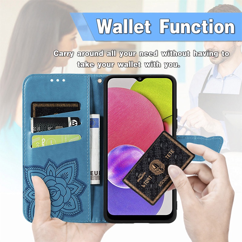 Bao Da Điện Thoại Nắp Lật Dạng Ví Có Dây Đeo Cổ Tay Làm Vòng Đỡ Và Dây Treo Cho iPhone 13 14 12 Pro Max Plus Mini Vỏ