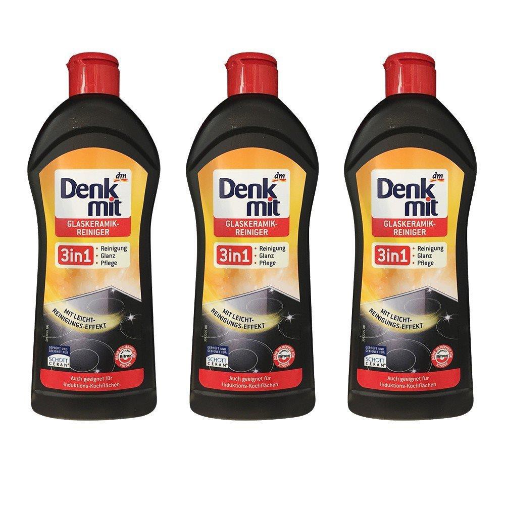 Dung dịch vệ sinh bếp DENKMIT 3 in 1 nhập khẩu Đức 300ml, lau bếp từ, mặt kính