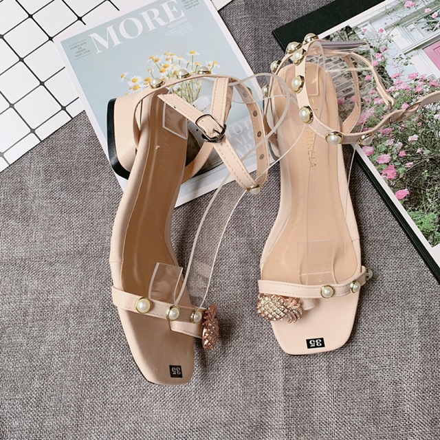 BÁN SỈ GIÀY SANDAL NỮ QUAI MẢNH XỎ NGÓN DỨA ĐÁ ĐÍNH HỘT CỰC CHẢNH GIÁ RẺ