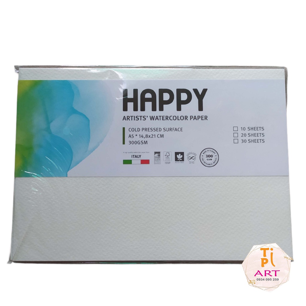 Giấy Vẽ Màu Nước HAPPY Hạng Họa Sĩ 300gsm