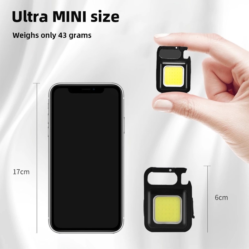 Đèn LED Mini Sạc USB Kèm Móc Khóa Bỏ Túi Tiện Lợi