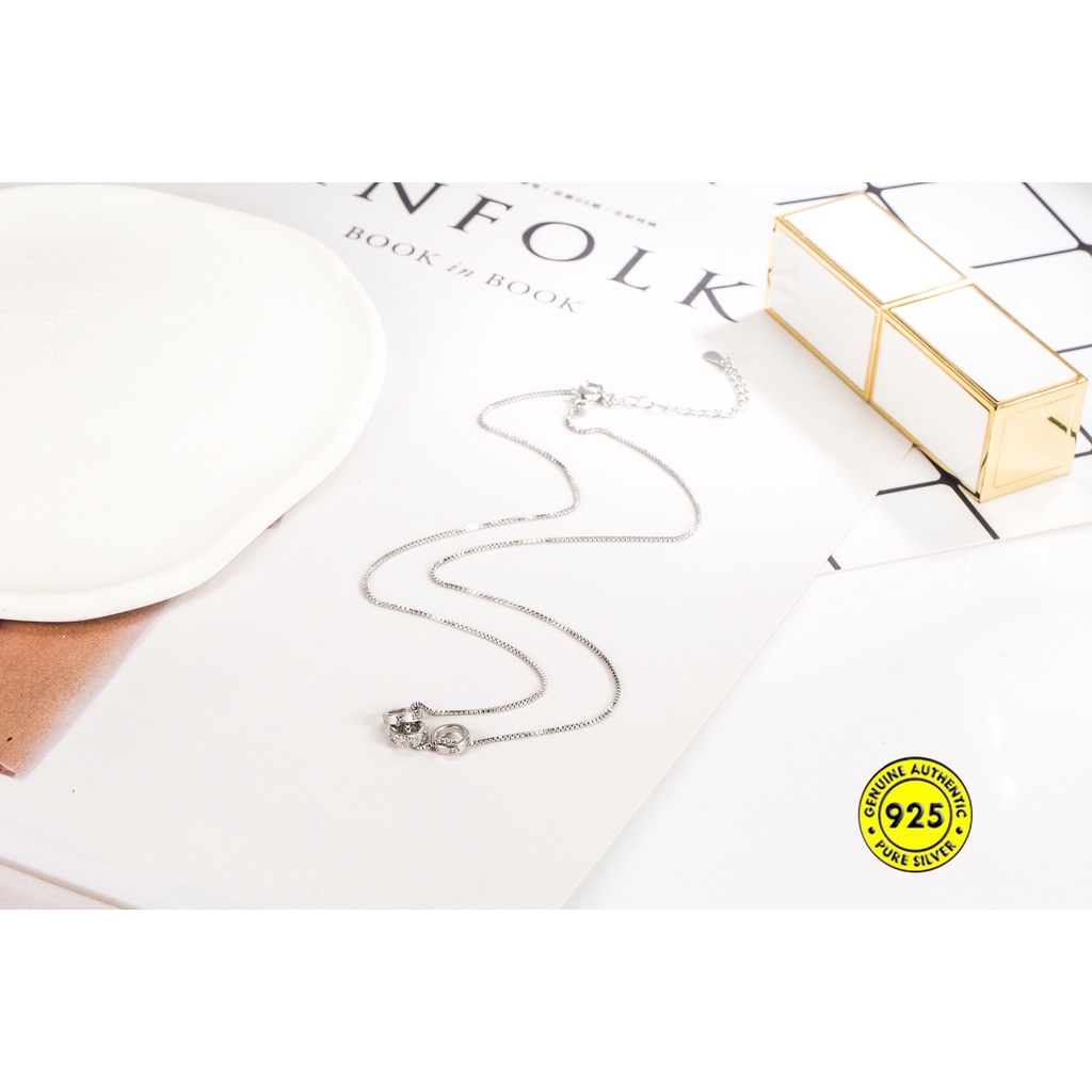 Vòng cổ Mạ Bạc 925 Đính Hạt May Mắn Cho Nữ