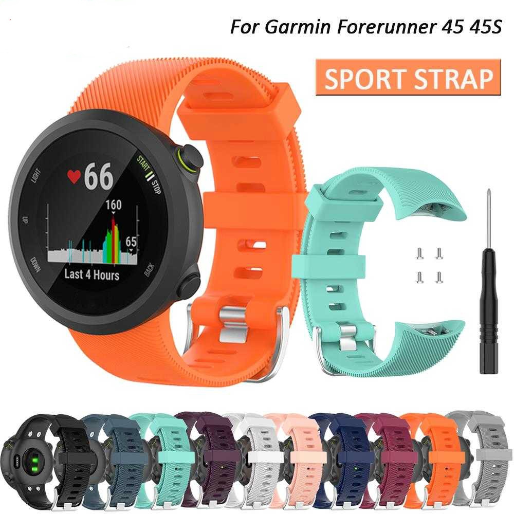 Dây Đeo Thay Thế Chất Liệu Silicon Màu Trơn Cho Garmin Forerunner 45 45s