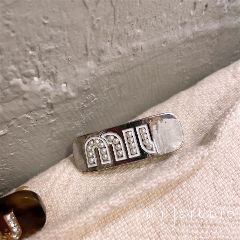 Kẹp tóc mini đính đá/ ngọc trai hình chữ phong cách công chúa dễ thương cho nữ