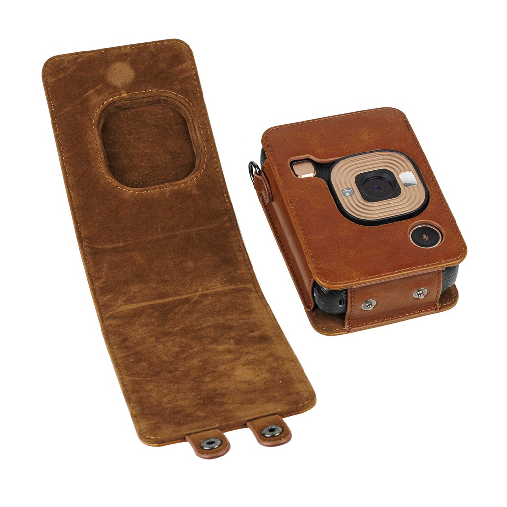 Fujifilm Instax Mini Liplay Túi Case Máy Ảnh Da Pu Retro