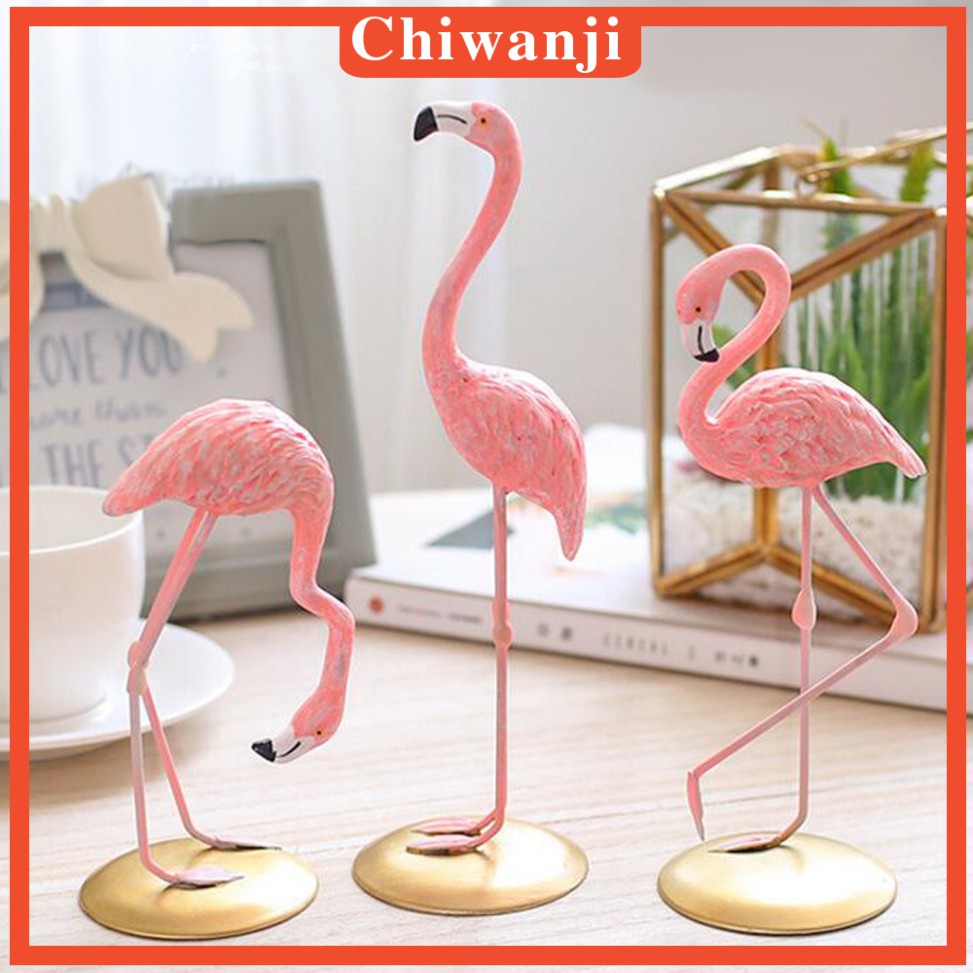 Set 3 Tượng Chim Hồng Hạc Bằng Thủy Tinh Trang Trí Đa Năng
