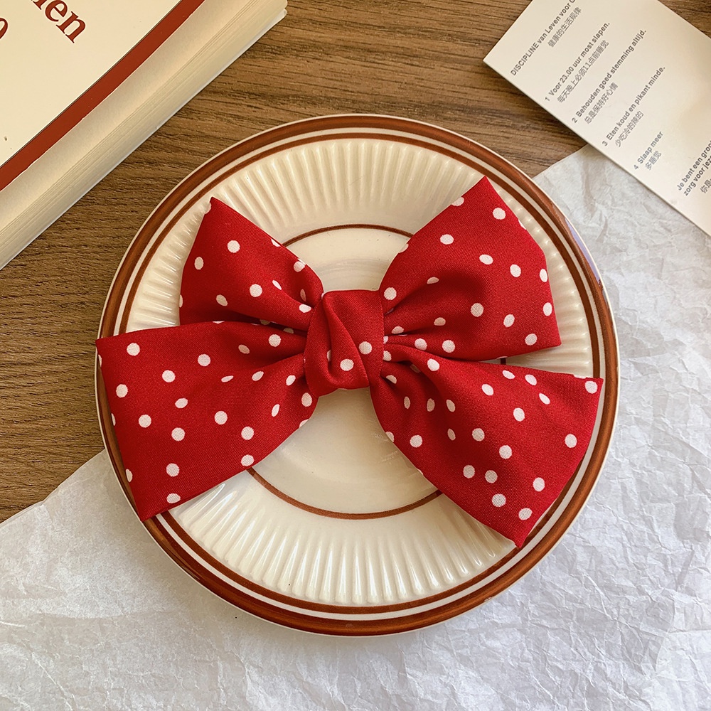 Kẹp tóc nơ màu trơn phong cách Hàn Quốc thời trang cho nữ