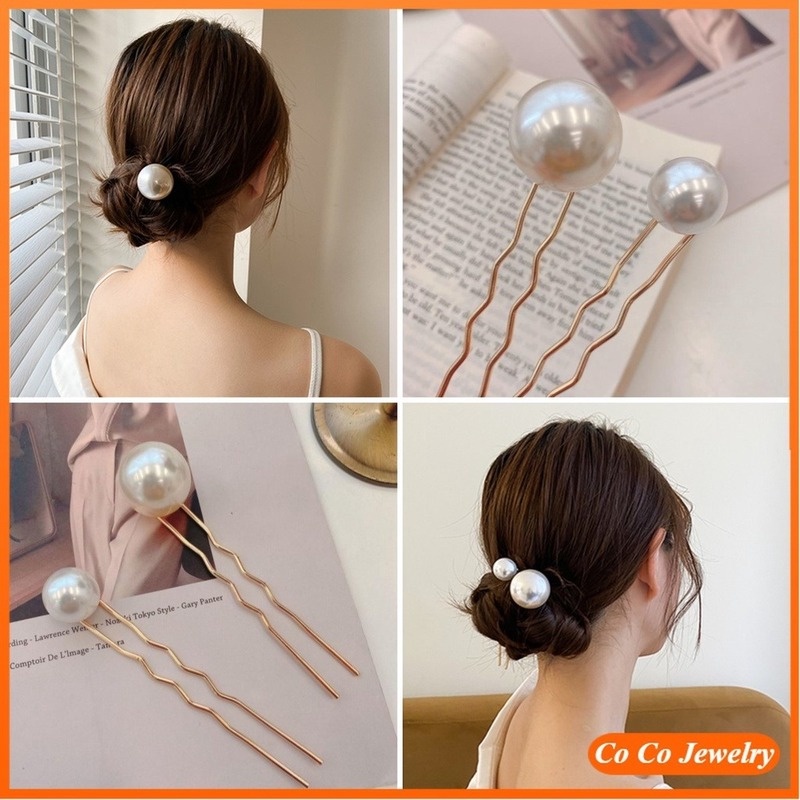 Kẹp Tóc Đính Ngọc Trai Nhân Tạo Đơn Giản Thanh Lịch Dành Cho Cô Dâu