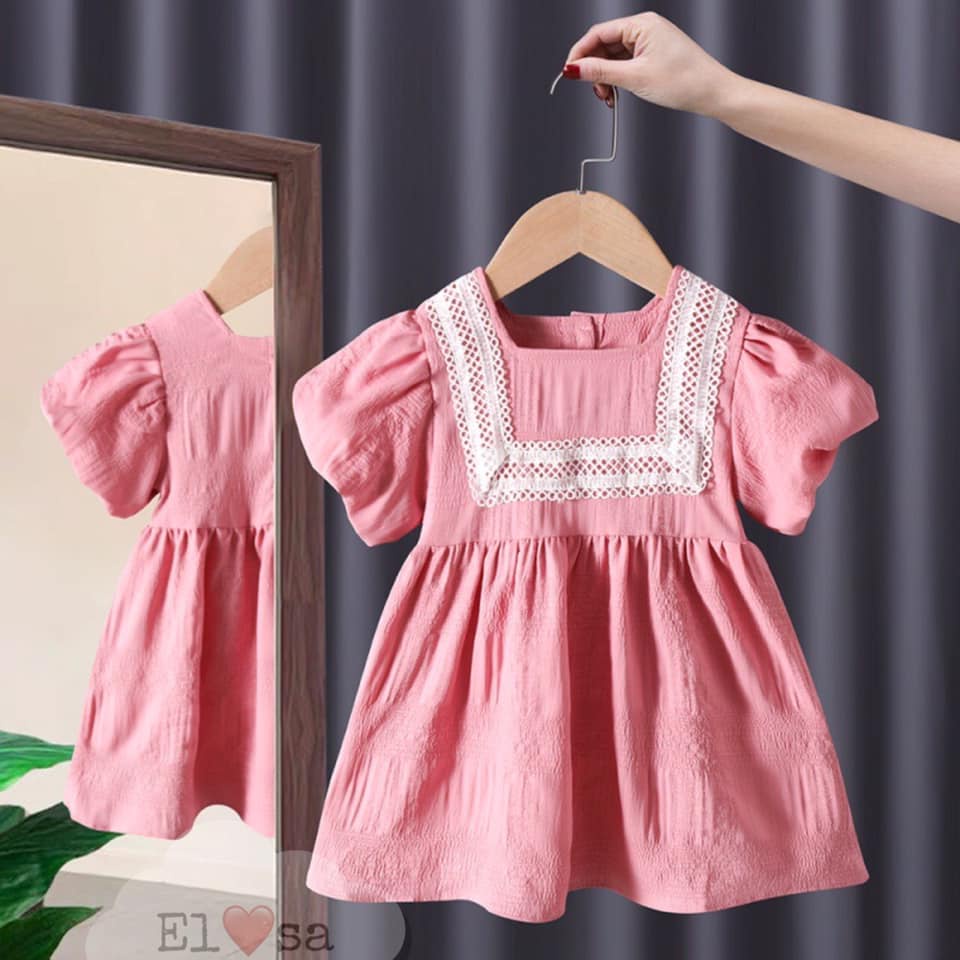 Váy bé gái VINTAGE PHỐI REN - VBG-vintage-ren