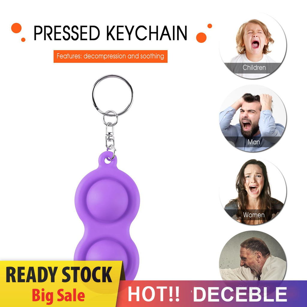 Pop It Fidget Đồ chơi Simple Dimple Fidget Đồ chơi Keychain, Stress Relief Sensory Đồ chơis for Kid Adult