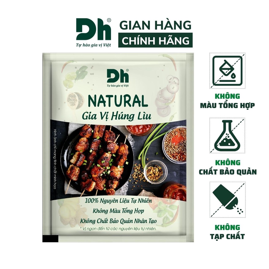 Gia vị húng lìu Natural DH Foods nêm sẵn thành phần tự nhiên gói 10gr - DHGVT87