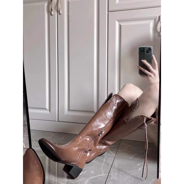 Boot cao bồi khoét miệng -rút dây siêu xinh