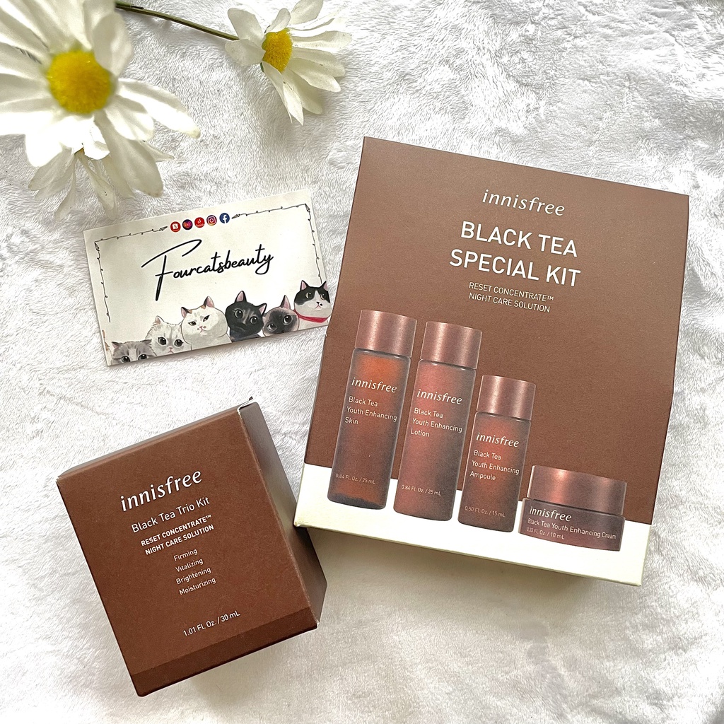 Bộ Sản Phẩm 4 Món Chống Lão Hóa Innisfree Black Tea Youth