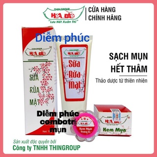 Combo gồm sửa rửa mặt kem mụn hoa đào