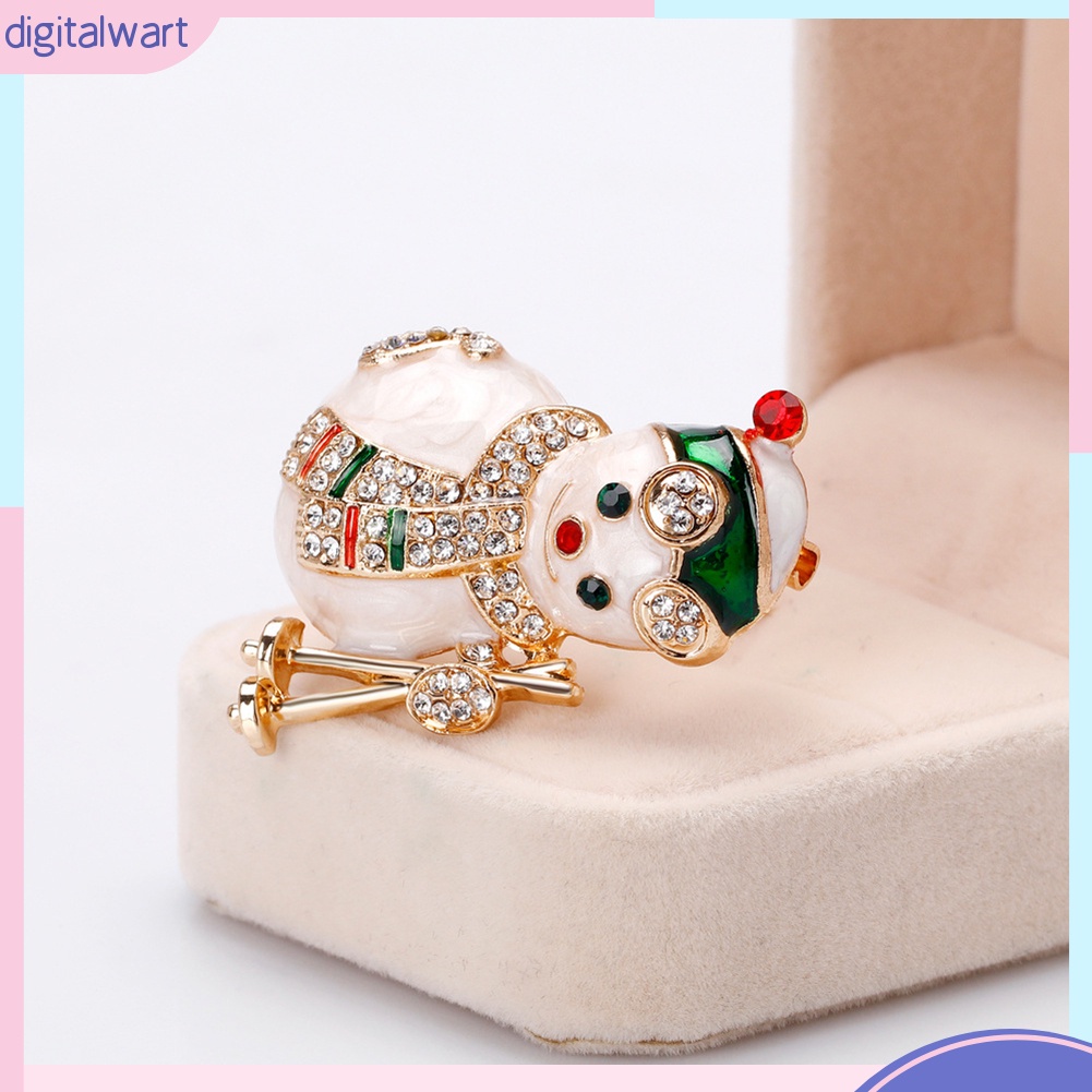 Trâm Cài Áo Hình Người Tuyết Đính Đá Lấp Lánh