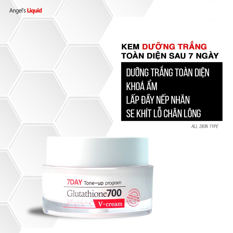 Bộ Kit 4 Món Dưỡng Sáng Da, Mờ Thâm Nám Angel's Liquid Whitening Program Glutathione Special Kit