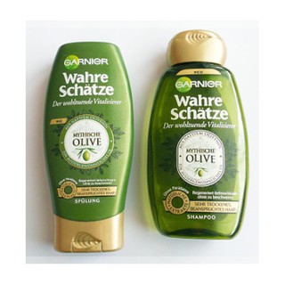 Bộ dầu gội Garnier Wahre Schatze Mythische Olive cho tóc hư tổn, HÀNG ĐỦ BILL