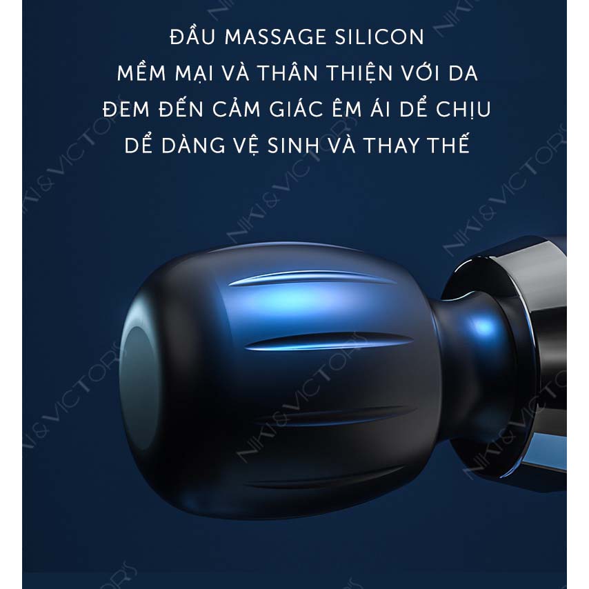 Súng Massage Fascial Gun Mini Cầm Tay 1 Đầu Silicon Giảm Căng Cơ Trị Nhức Mỏi