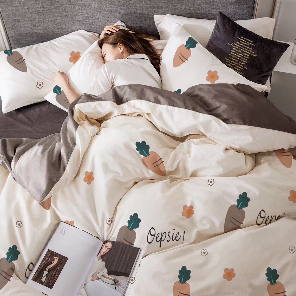 Chăn Ga Gối 4 món COTTON ORGANIC 100% nhập khẩu HÀN QUỐC