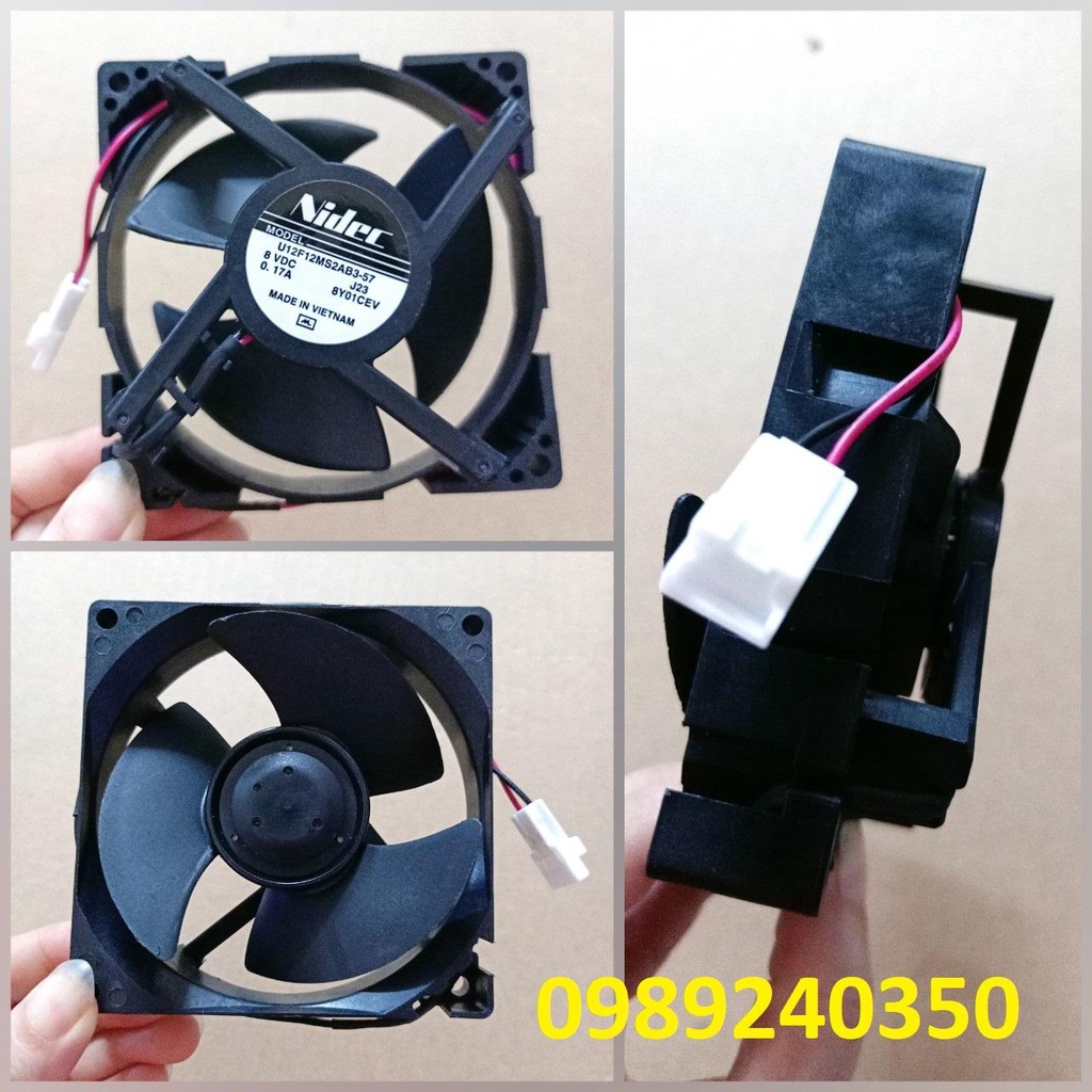 Quạt tủ lạnh Panasonic 8V DC - 2 dây (hình vuông 9x9cm)