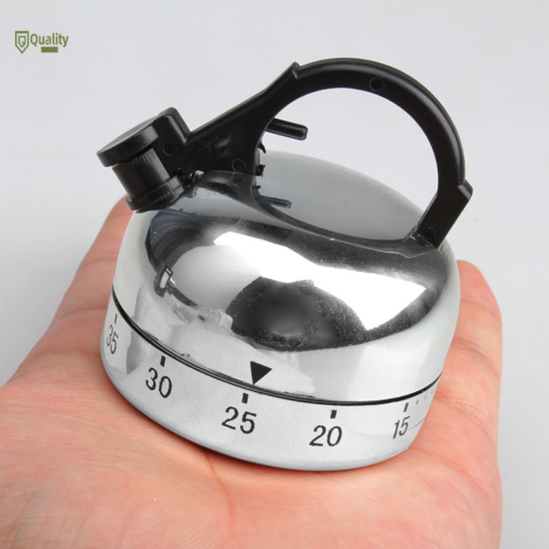 Đồng hồ bấm giờ 60 phút dùng trong nấu ăn hình bình trà kích thước 6x5.8cm