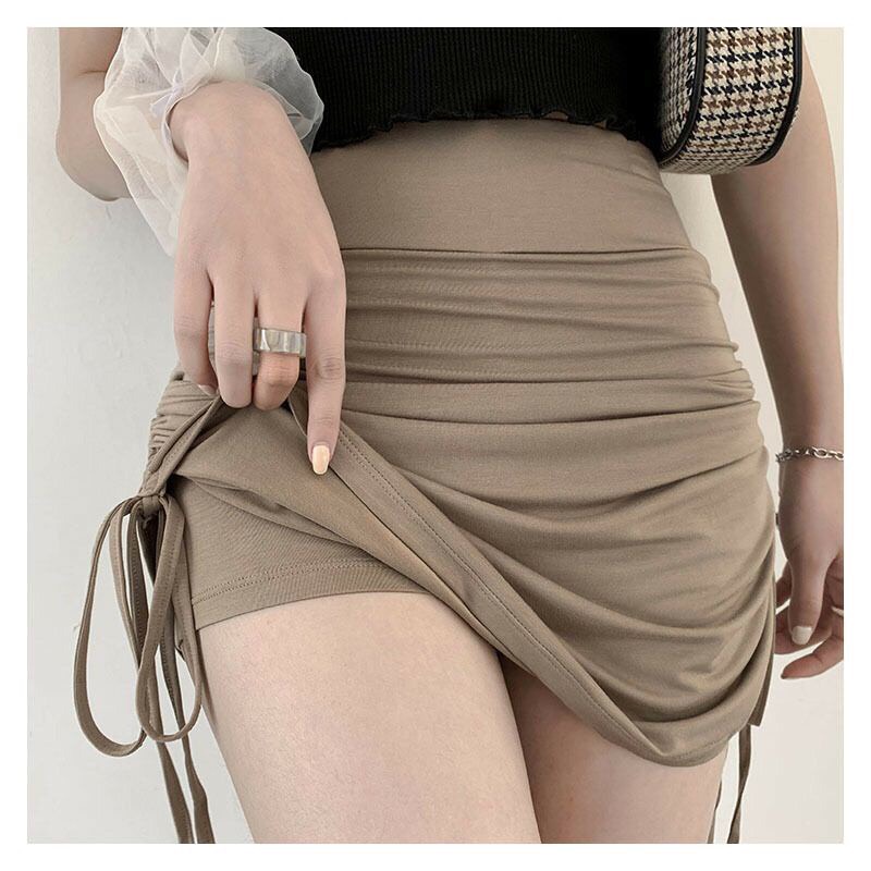 Chân váy rút dây 2 bên chất đẹp chuẩn Trasua Closet thiết kế đúng form chân váy ngắn lưng cao ôm body nhún hông tôn dáng | BigBuy360 - bigbuy360.vn