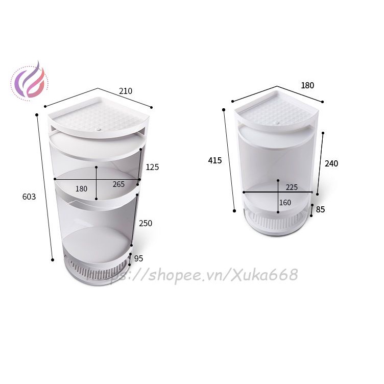 Kệ Góc Nhựa Tam Giác 3 Tầng Đa Năng Cho Nhà Tắm, Phòng Khách, Phòng Ngủ