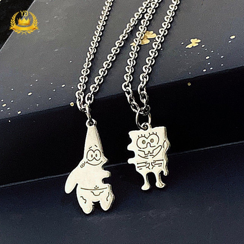 Vòng Cổ Kim Loại Hình Spongebob Và Patrick HB