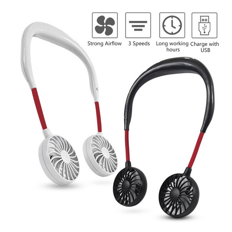 Quạt mini đeo cố sạc USB tiện dụng cho dịp du lịch | BigBuy360 - bigbuy360.vn
