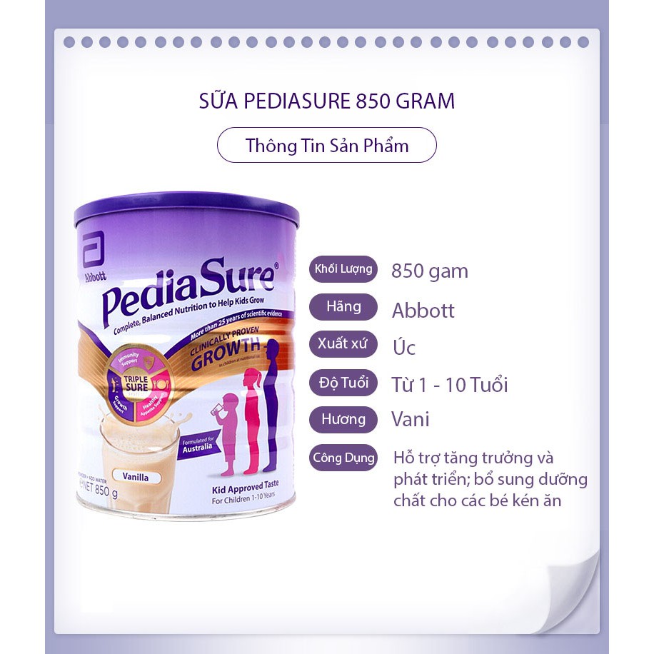 Sữa Pediasure Úc 850 Gram Date tháng 8/2022